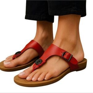 Blowfish Women's Vibrant Red Buckle Sandals